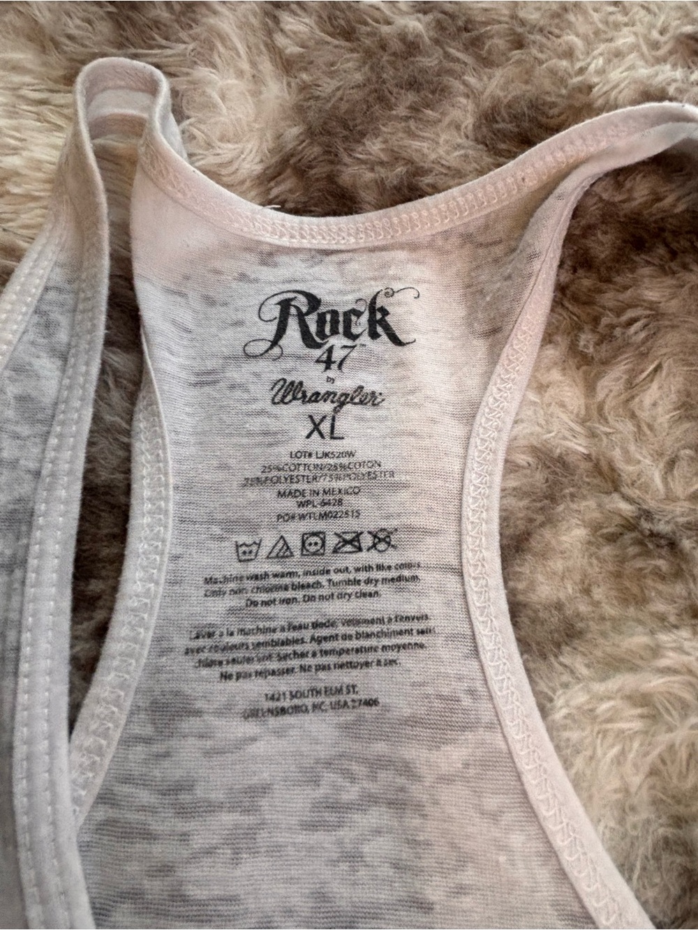Wrangler White Racerback Tank with Blue & Purple Ornamental Graphic - Picture 4 of 5
